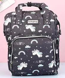 Babyhug Diaper Bag Unicorn Print - Black