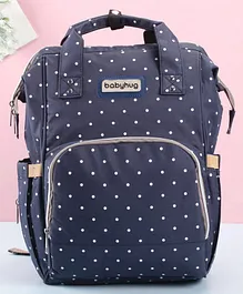 Babyhug Diaper Backpack Polka Dot Print - Navy Blue