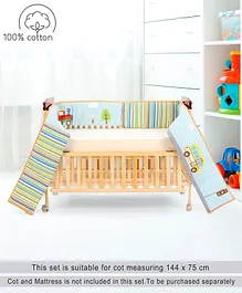 Babyhug Premium Cotton Crib Bumper Large -Transport Theme (Cot not Included)