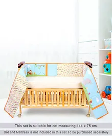 Babyhug Premium Cotton Crib Bumper Large -Jungle Theme (Cot not Included)