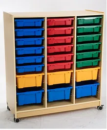 Babycenter India Wood Cabinet With 24 Storage Trays - Multicolor