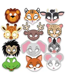 Party Propz Jungle Theme Face Mask - 12 Pieces 
