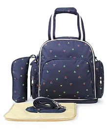 Bagsinfinitee Backpack Floret Print Diaper Bag - Blue