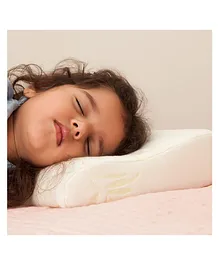 The White Willow Memory Foam Contour Soft Pillow for Kids with Organic Bamboo Removable Zip Cover - Green