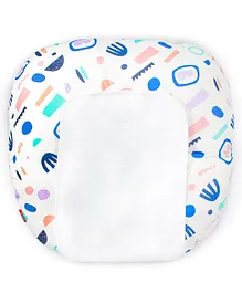 Rabitat Snooze Baby Lounger With Waterproof Protection Multi Print - White