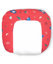 Rabitat Snooze Baby Lounger With Waterproof Protection Arctic Woodland Print - Red