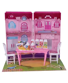 Webby DIY Doll House With Accessories - Pink