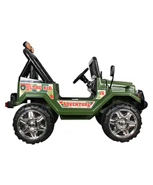HLX-NMC Battery Operated Jungle Safari Ranger Car With Remote Control and Dual Motor - Green