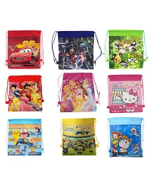 Funcart Haversack Bag Pack Of 9 Multicolor - 15 Inches