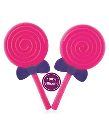Beebaby Lollipop Shaped Silicone Teether - Pink