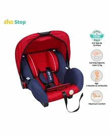 1st Step Car Seat Cum Carry Cot with Thick Cushioned Seat - Red