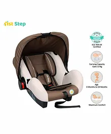 1st Step Car Seat Cum Carry Cot with Thick Cushioned Seat - Brown