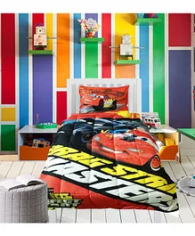 Pace Disney Cars Dragstrip  100 % Cotton Comforter With Pillow - Multicolor