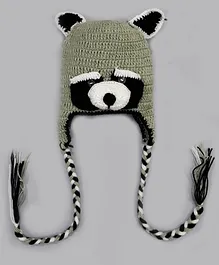 Knitting By Love Panda Face Hand Knitted Cap - Green