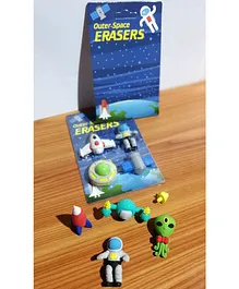 Funcart Outer Space Theme Eraser Set Multicolor - 4 Pieces