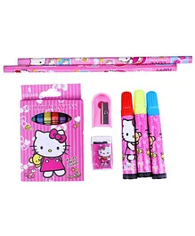 Funcart Hello Kitty Theme Stationery Pink - Set of 15 Pieces