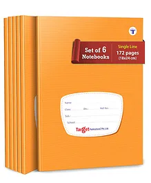 Target Small Notebooks Single Line Pack of 6 - 172 Pages Each