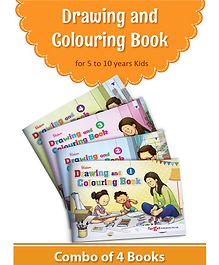 Target Publication Drawing and Colouring Books Pack of 4 - English