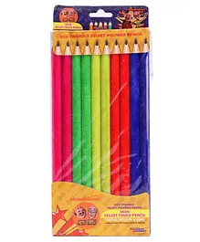 Motu Patlu Velvet Coated Pencil Set of 10 - Multicolor