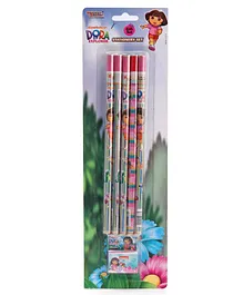Dora Pencils with Sharpener & Eraser Pack of 7 - Multicolor