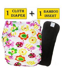 Babymoon Free Size Reusable Cloth Diaper with Insert - Multicolor