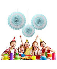 Amfin Tissue Paper Fans Blue - Pack of 3
