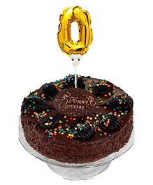 Amfin Number Zero Foil Balloon Cake Topper - Golden