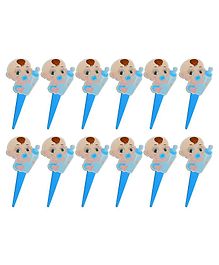 Amfin Baby Shower Cupcake Toppers Blue - Pack of 12