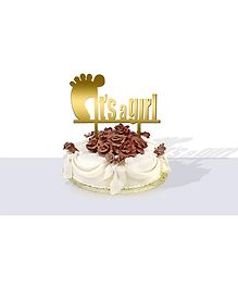 Amfin It's A Girl Cake Topper - Golden