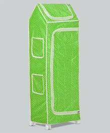 NHR Plastic Folding 5 Shelved Wardrobe Dot Print - Green