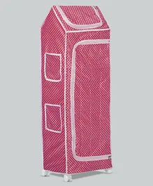 NHR Plastic Folding 5 Shelved Wardrobe Dot Print - Pink