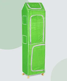 NHR Plastic Folding 7 Shelved Wardrobe - Green