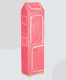 NHR Plastic Folding 7 Shelved Wardrobe - Pink