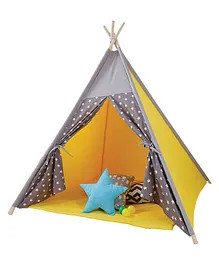 Polka Tots Kids Teepee Tent with Padded Mat - Yellow