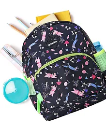 Preschool Kids Bag Multi Print Black - 12 Inches
