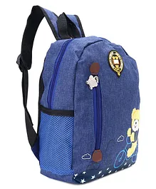 Preschool Kids Bag Teddy Print Blue - 15 Inches