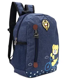 Preschool Kids Bag Teddy Print Navy - 15 Inches
