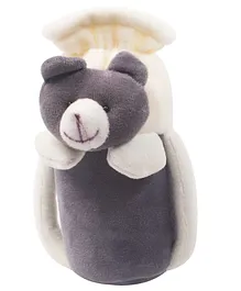 Ole Baby Teddy Face Plush Feeding Bottle Cover Grey - Fits up to 240 ml