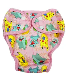 Pokemon Reusable Cloth Diaper with Insert Pad Pink - Small (Design May Vary)