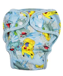 Pokemon Reusable Cloth Diaper Large  - Blue