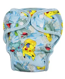 Pokemon Reusable Cloth Diaper Extra Large - Blue