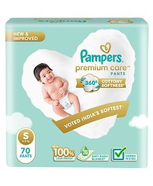 Pampers Premium Care Pants, Small size baby diapers (S), 70 Count, Softest ever Pampers pants