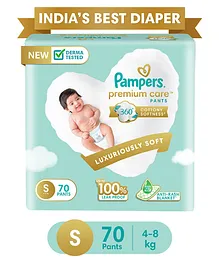 Pampers Premium Care Pants, Small size baby diapers (S), 70 Count, Softest ever Pampers pants