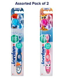 Jordan Step by Step Toothbrushes With Timer - Pack of 2 (Colour May Vary)