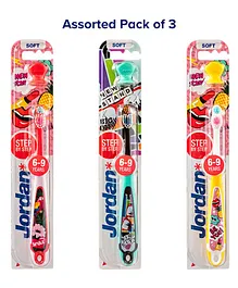 Jordan Step by Step Toothbrushes With Stand - Pack of 3 (Colour May Vary)
