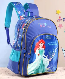 Disney Princess School Bag Ariel Print Blue - 14 Inches