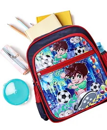 School Bag Football Print Red - 12 Inches