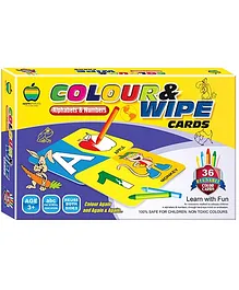 Apple Fun Colour And Wipe Alphabets And Numbers Cards Senior