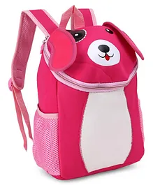 School Bag Puppy Design Pink White -  13 Inches