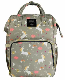 My NewBorn Back Pack Style Diaper Bag Unicorn Print - Grey